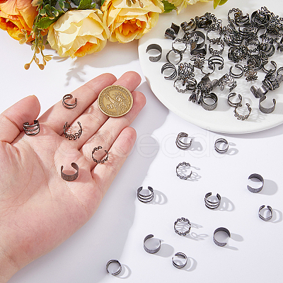 16 Bags Alloy C-Shaped Cuff Earrings for Unisex EJEW-DC0001-49B-1