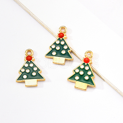 20Pcs Light Gold Alloy Enamel Pendants ENAM-YW0001-72-1