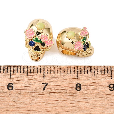 Rack Plating Brass European Beads KK-B076-18G-1-1