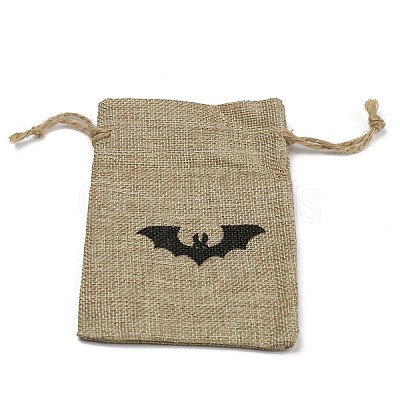 Halloween Burlap Packing Pouches Drawstring Bags ABAG-WH0044-30A-1
