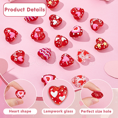 16Pcs 8 Styles Handmade Lampwork Beads LAMP-GA0001-12-1