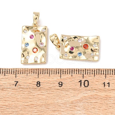 Brass Micro Pave Cubic Zirconia Pendants KK-D223-02G-1