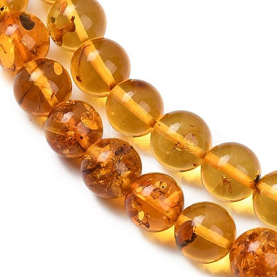 Natural Amber Beads Strands G-L095-B01-8mm-02-1