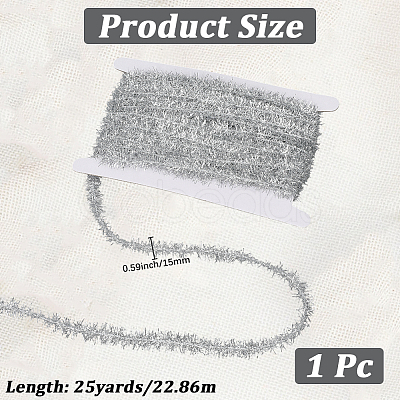 25 Yards Polyester Filigree Sparkle Tinsel Hanging Garland DIY-CY0001-97D-1