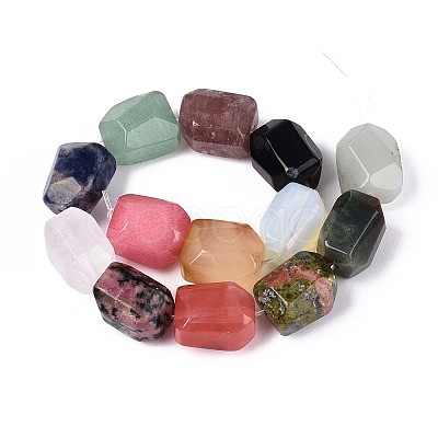 Natural & Synthetic Mixed Stone Beads Strands G-T142-75-1
