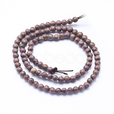 Natural Sandalwood Beads Strands WOOD-P011-01-10mm-1