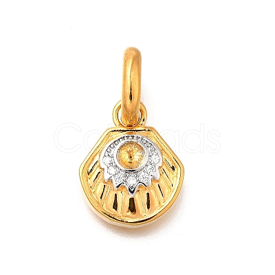 Brass Micro Pave Cubic Zirconia Pendants KK-S517-01D-G-1