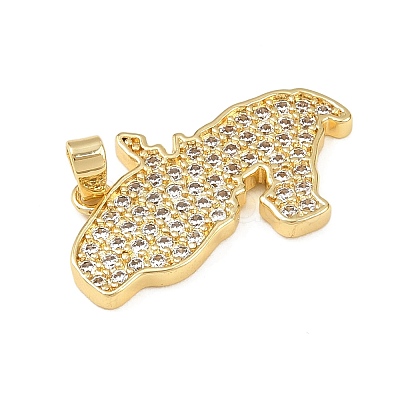 Brass Micro Pave Cubic Zirconia Pendants KK-B161-03G-1