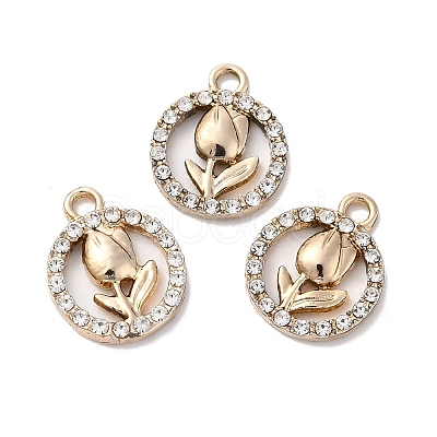 Rack Plating Alloy Crystal Rhinestone Pendants RB-L036-VF875-2-1