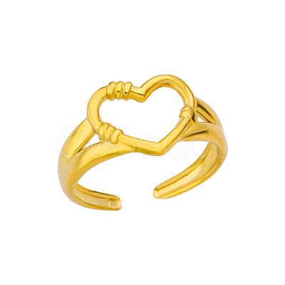 Simple Style 304 Stainless Steel Cuff Rings for Women FS-WGD177D-02-1