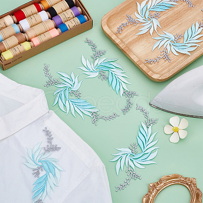 6Pcs 2 Styles Polyester Embroidery Appliques DIY-FG0007-49-1