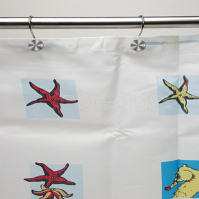 6Pcs Iron Shower Curtain Hook for Bathroom AJEW-LP0006-36A-1
