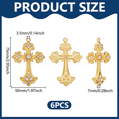 6Pcs Alloy Big Gothic Pendants ALRI-UN0001-05-1
