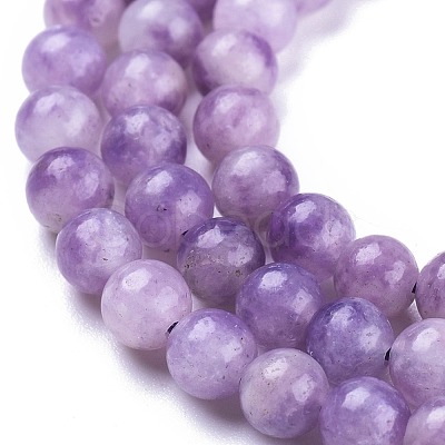 Natural Lepidolite/Purple Mica Stone Beads Strands G-K410-06-8mm-1