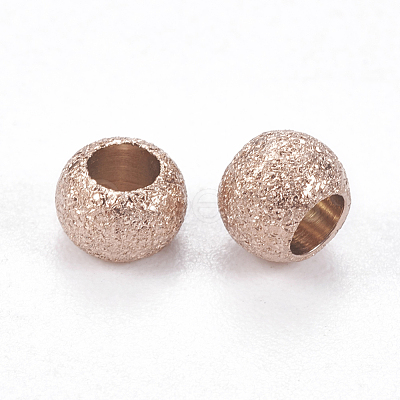 Ion Plating(IP) 304 Stainless Steel Textured Beads STAS-I081-4mm-04RG-1