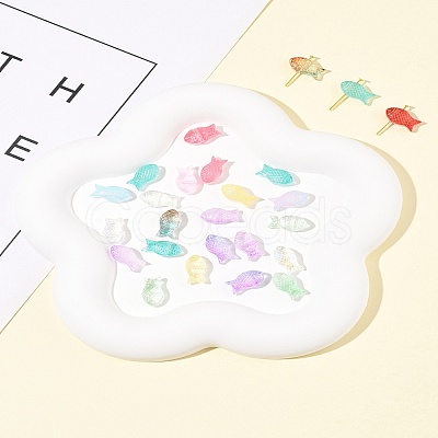 50Pcs Transparent Spray Painted Glass Beads GLAA-FS0002-06A-1