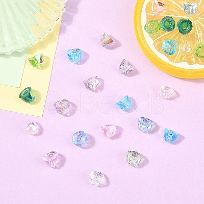80Pcs 8 Colors Electroplate Transparent Glass Beads EGLA-YW0005-84-1
