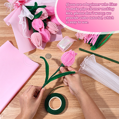 DIY Chenille Stem Tinsel Garland Craft Kits DIY-SC0033-14A-1