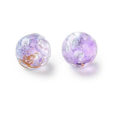 Transparent Crackle Acrylic Beads DACR-D300-01H-8mm-1