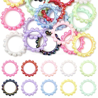 20Pcs 10 Colors Acrylic Bead Frame OACR-YW0003-93-1