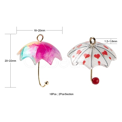 18Pcs 9 Style Printed Acrylic Pendants KY-LS0001-28-1