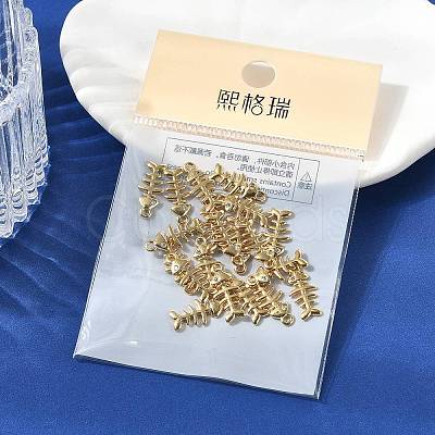 SHEGRACE Brass Micro Pave Cubic Zirconia Fishbone Charms XGR0163G-109G-1