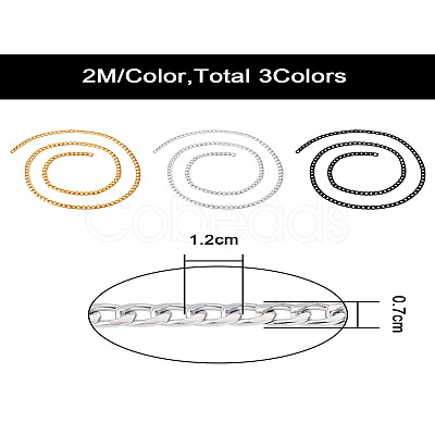 Yilisi 6M 3 Colors Oxidated Aluminium Twisted Chains CHA-YS0001-03-1