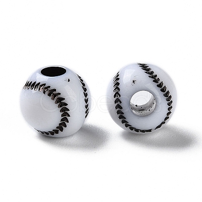 Opaque Acrylic European Beads LS-SACR-P031-25A-02-1