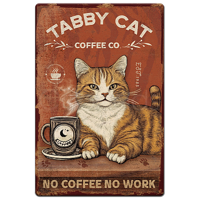 Vintage Metal Tin Sign AJEW-WH0436-078-1