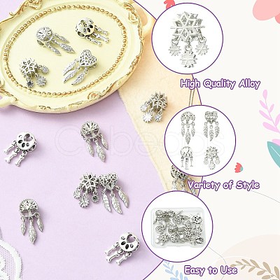 12Pcs 4 Styles Alloy European Beads FIND-CJ0005-01-1