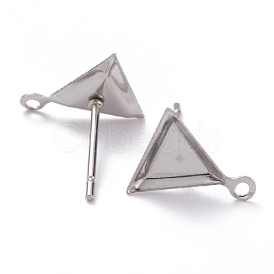 Non-Tarnish 304 Stainless Steel Stud Earring Settings STAS-J032-10-1