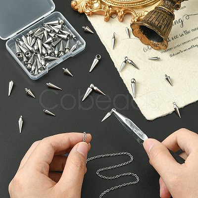 60Pcs 6 Styles 201/304 Stainless Steel Pendants STAS-CJ0002-93-1