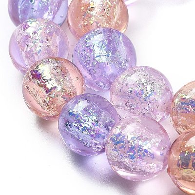 Handmade Foil Lampwork Beads Strands FOIL-K003-06B-15-1