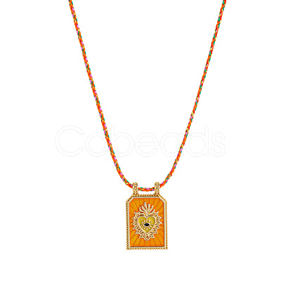 Brass and Enamel Pendant Necklaces FS-WG2CA9F-06-1
