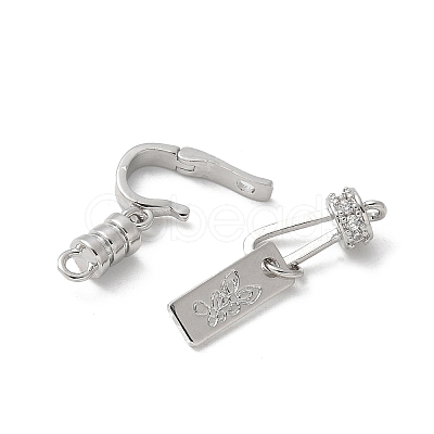 Brass Micro Pave Cubic Zirconia Fold Over Clasps KK-U052-39P-1
