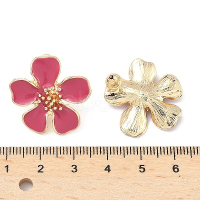 Flower Alloy Enamel Stud Earrings LS-EJEW-P310-01G-02-1