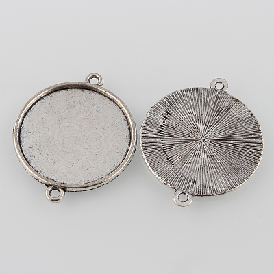 Tibetan Style Alloy Cabochon Connector Settings X-TIBE-M022-14AS-1