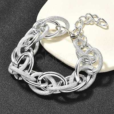 Punk & Hiphop Style Alloy Rolo Chains Link Bracelets for Women Men LS-BJEW-K270-01P-1