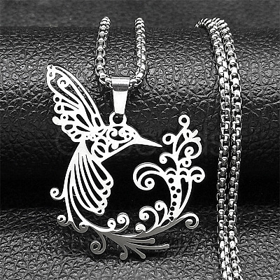 201 Stainless Steel Pendant Necklaces NJEW-C066-15P-1