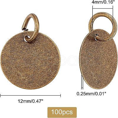 100Pcs Brass Stamping Blank Tag Charms KK-FH0002-60AB-1