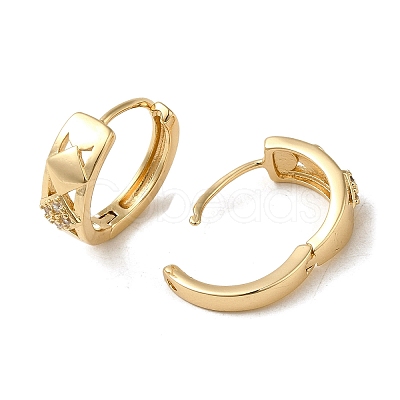 Brass Micro Pave Cubic Zirconia Hoop Earring EJEW-L271-20KCG-09-1