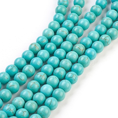 Synthetic Turquoise Beads Strands TURQ-G106-6mm-02D-1