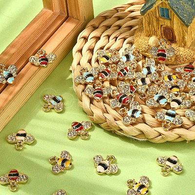 40Pcs 4 Colors Alloy Enamel Pendants ENAM-CJ0002-52-1
