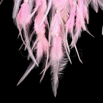 Iron Woven Web/Net with Feather Pendant Decorations AJEW-P097-02-1