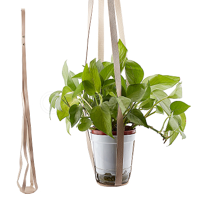 Imitation Leather Hanging Basket HJEW-WH0011-60-1