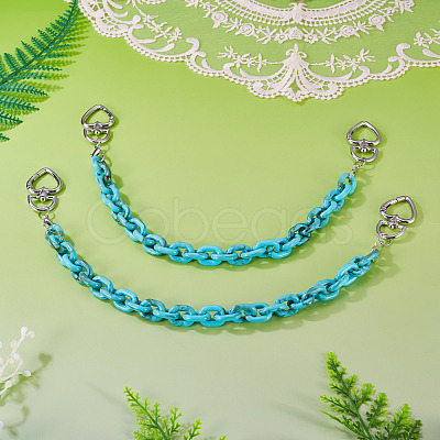 2Pcs Acrylic Link Bag Extender Chains HJEW-TAC0142-1