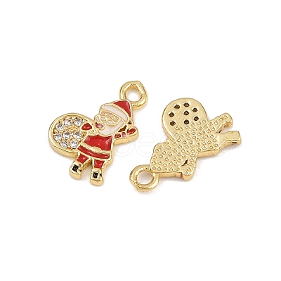 Brass Micro Pave Cubic Zirconia Charms KK-Z129-01G-04-1