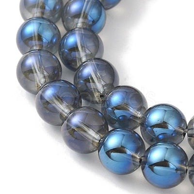 Transparent Electroplate Glass Beads Strands GLAA-T032-T6mm-C03-1