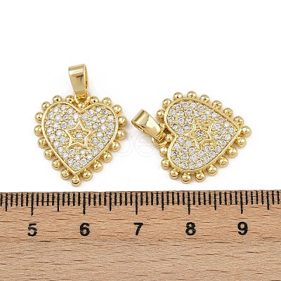 Brass Micro Pave Clear Cubic Zirconia Pendants ZIRC-I367-13G-03-1
