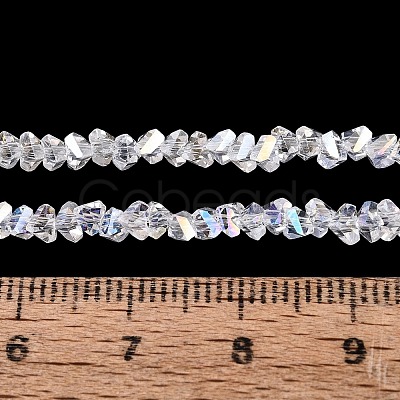 Electroplate Transparent Glass Beads Strands EGLA-Q139-01A-A01-1